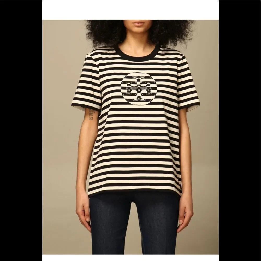 🎈SALE 🎈 Tory Burch Cotton t-shirt with Logo - Picture 8 of 12